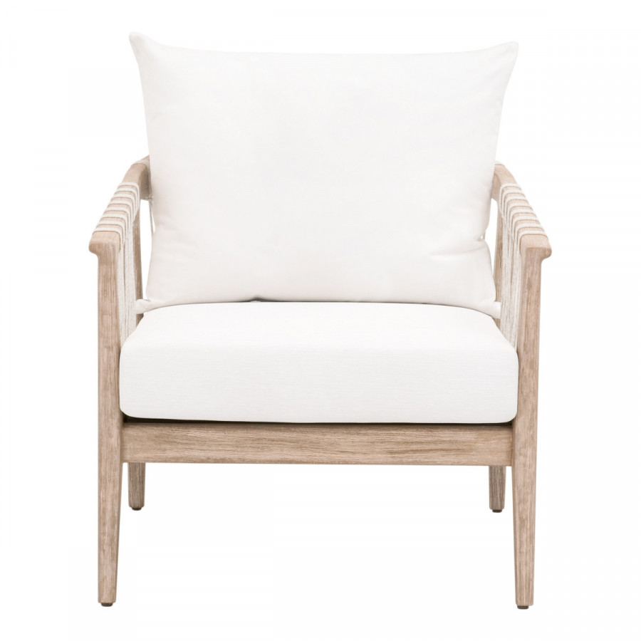 Essentials - Pacific Club Chair in White Speckle Flat Rope, Natural Gray Mahogany