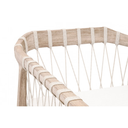 Essentials - Pacific Club Chair in White Speckle Flat Rope, Natural Gray Mahogany