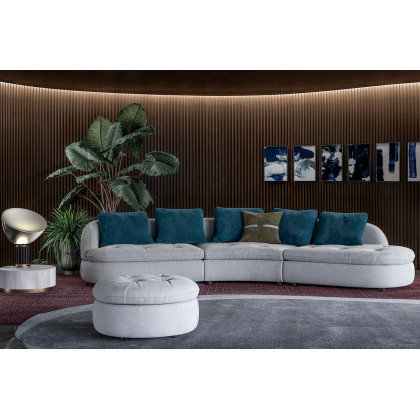 Estro - IS 1009 Vela Leather Round Footstool