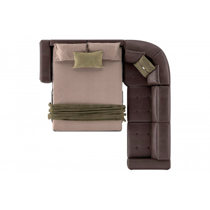 Estro IS 312 A Icon Sectional with Bed Mattress - Microfiber