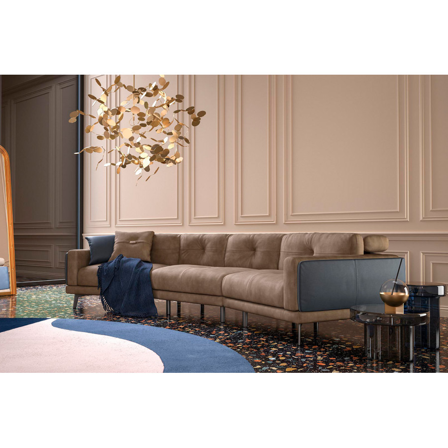 Estro IS 352 Mia Microfiber Sectional - Brown