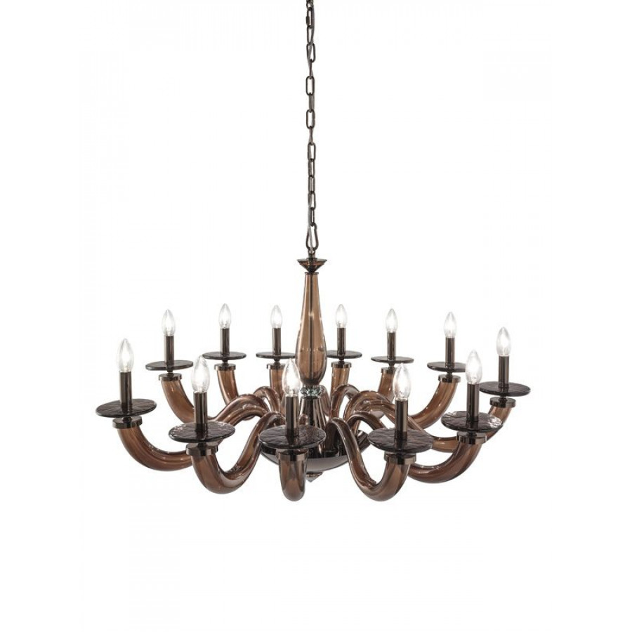 Euroluce Olympia L12 Chandelier - Brown