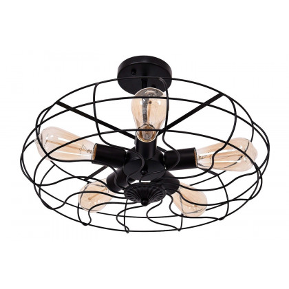 FaFurn - 5 Light Modern 2808 Black Iron Sphere Chandelier