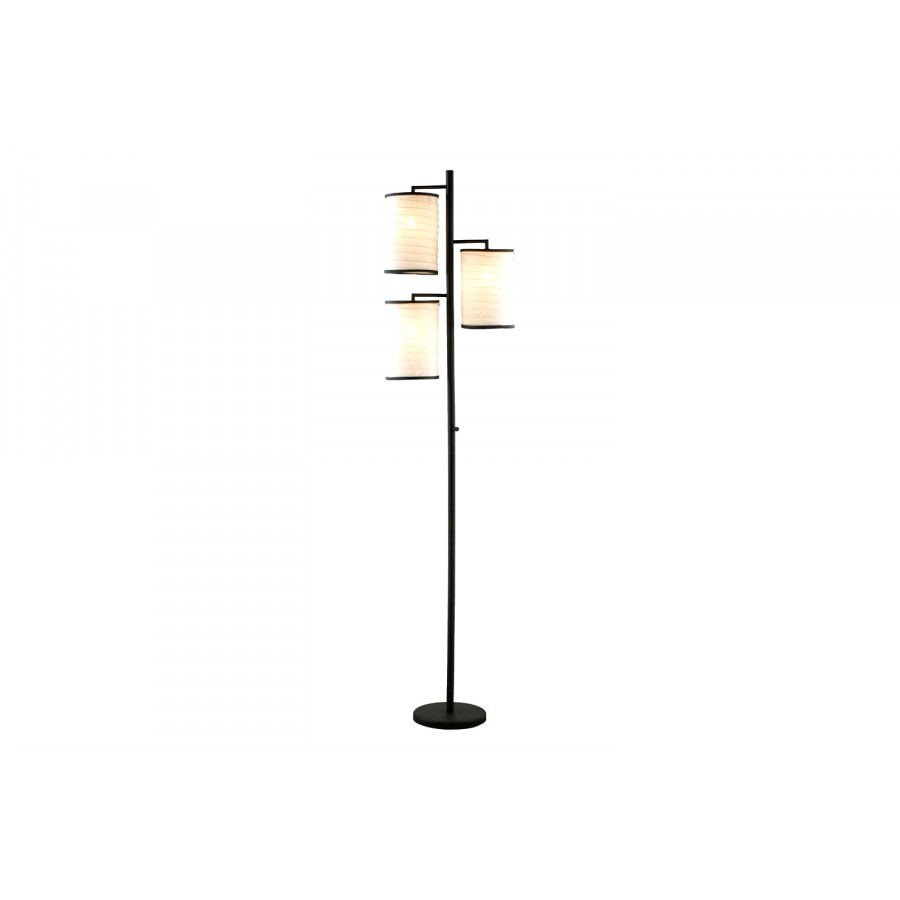 FaFurn - Modern Japanese Style 3-Light Tree Floor Lamp with Cotton Shades