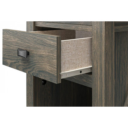 FaFurn Farmhouse 1-Drawer Bedroom Nightstand with Open Shelf - Gray Oak