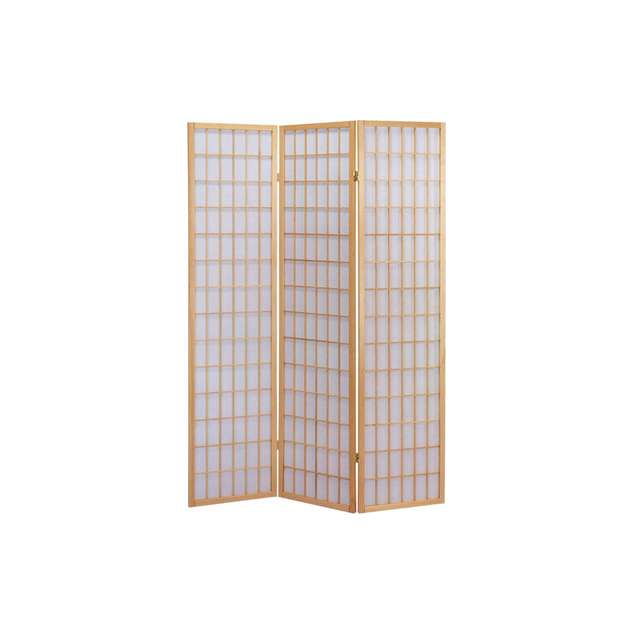 FaFurn - 3-Panel Wooden Room Divider Japanese Shoji Screen in Natural