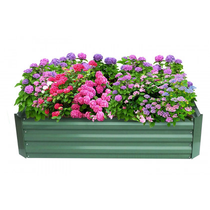 FaFurn - 4-Ft X 3-Ft X 11-Inch Raised Garden Bed Planter Box in Green Steel Metal