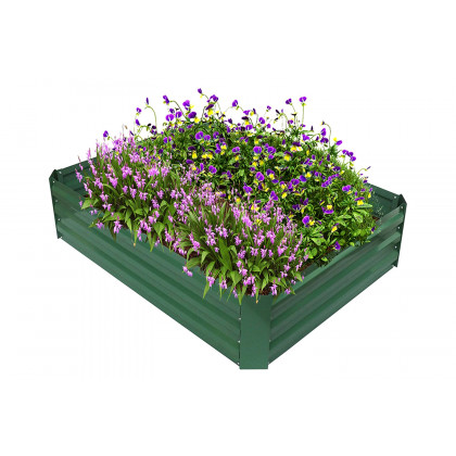 FaFurn - 4-Ft X 3-Ft X 11-Inch Raised Garden Bed Planter Box in Green Steel Metal