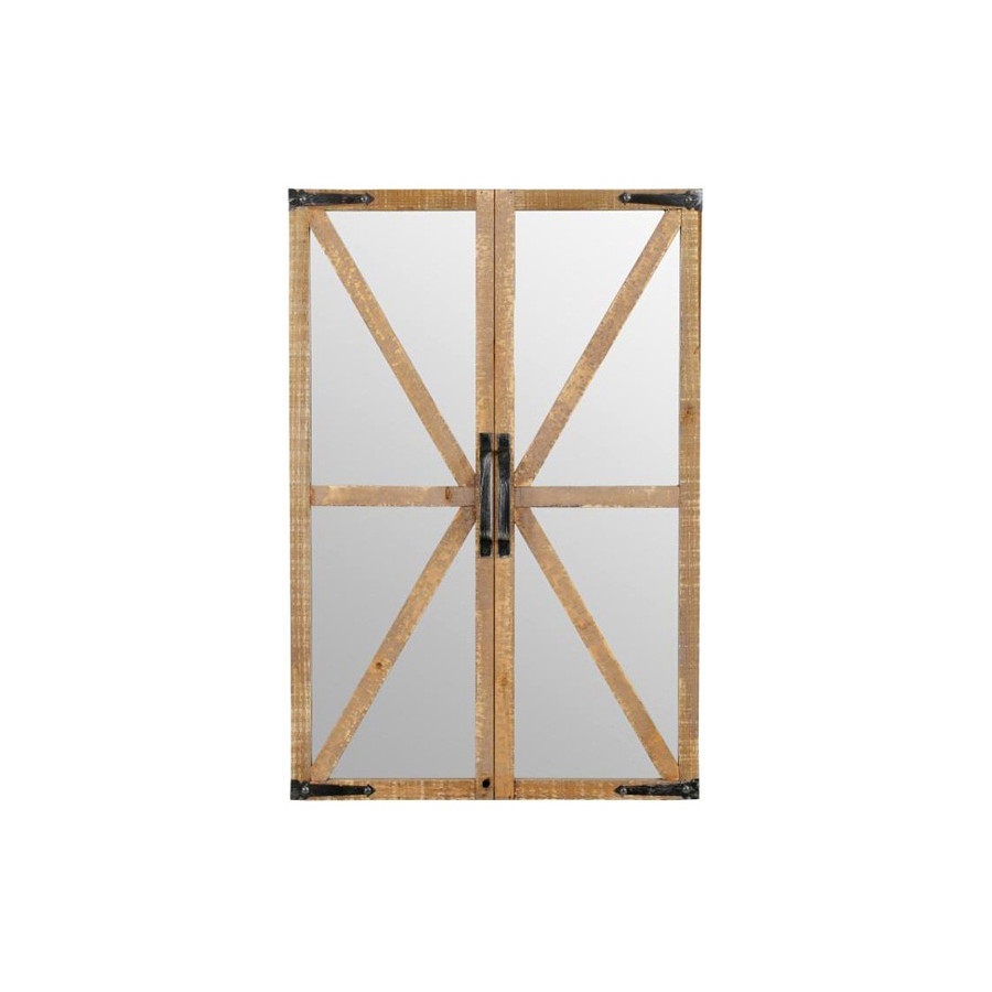 FaFurn - Rustic Vintage Faux Barn Doors Farmhouse Wall Mirror