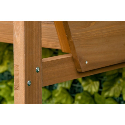 FaFurn - Fir Wood Elevated Outdoor Raised Garden Bed Planter Box with Shade Cover