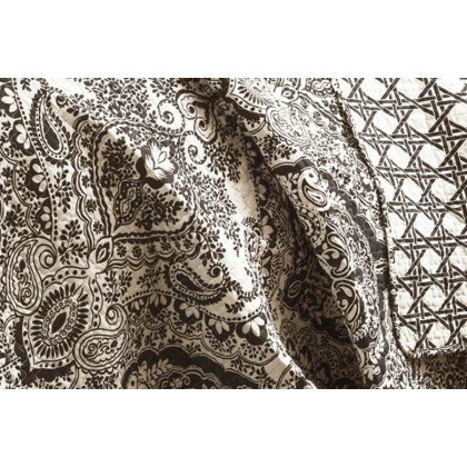 FaFurn 3-Piece Quilt Set 100% Cotton in Black/White Damask - Queen Size