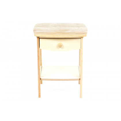 FaFurn - Natural Wood Finish 1-Drawer Bedroom End Table Nightstand