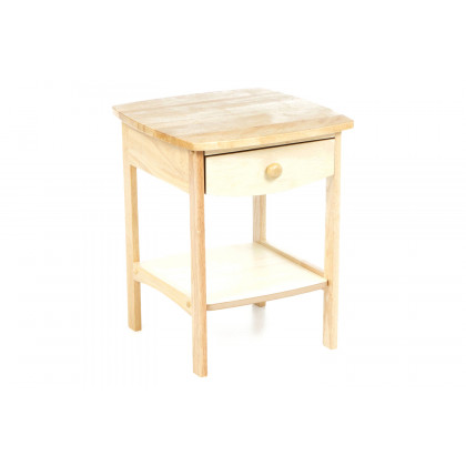 FaFurn - Natural Wood Finish 1-Drawer Bedroom End Table Nightstand