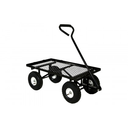 FaFurn Heavy Duty Steel Garden Utility Cart Wagon with Removable Sides - Black