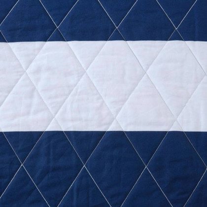 FaFurn 2-Piece Twin Size Reversible Sharks Quilt Set - Navy Blue/White, Cotton