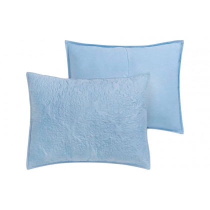 FaFurn King Size 3-Piece Quilted Damask Pattern Quilt Set - Blue, Cotton