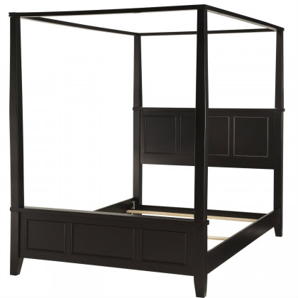 FaFurn Queen Size Canopy Bed Frame - Black, Wood