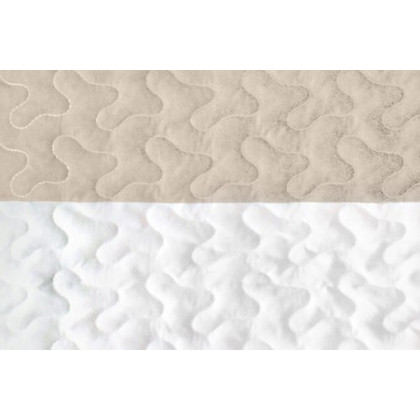 FaFurn 2 Piece Nautical Stripped/Anchors Reversible Microfiber Quilt Set - Beige, Twin Size