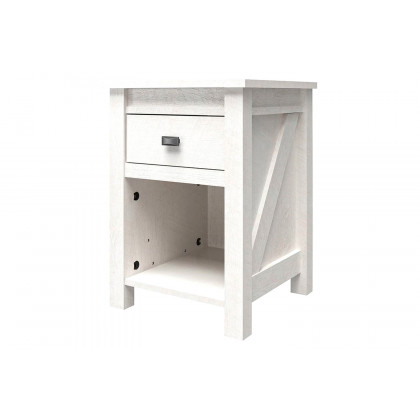 FaFurn - Farmhouse 1-Drawer Bedroom Nightstand with Open Shelf