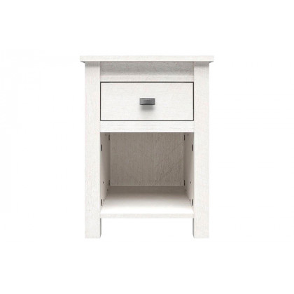 FaFurn Farmhouse 1-Drawer Bedroom Nightstand with Open Shelf - Off-White Oak