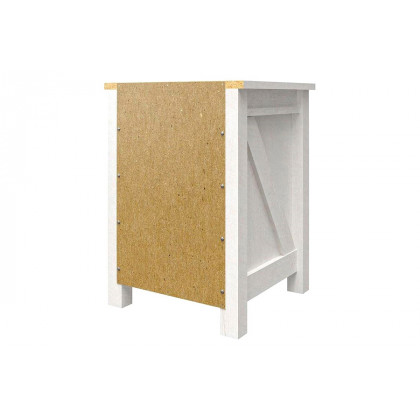 FaFurn Farmhouse 1-Drawer Bedroom Nightstand with Open Shelf - Off-White Oak