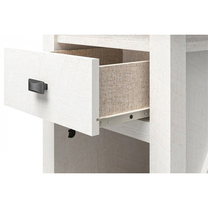 FaFurn Farmhouse 1-Drawer Bedroom Nightstand with Open Shelf - Off-White Oak