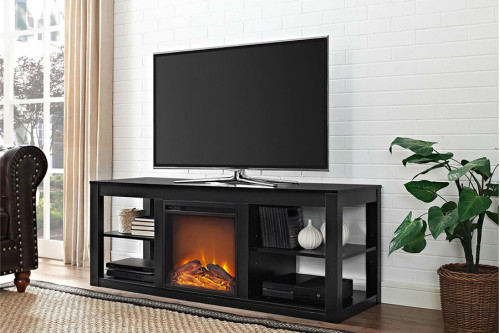 FaFurn™ Modern 2-In-1 Electric Fireplace TV Stand - Black