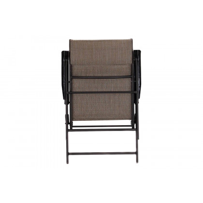 FaFurn - Outdoor Folding Patio Chairs in Brown with Black Metal Frame (Set of 2)