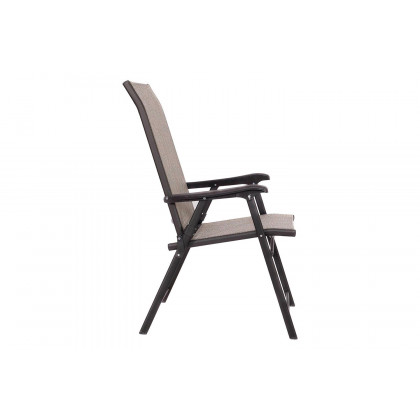 FaFurn - Outdoor Folding Patio Chairs in Brown with Black Metal Frame (Set of 2)