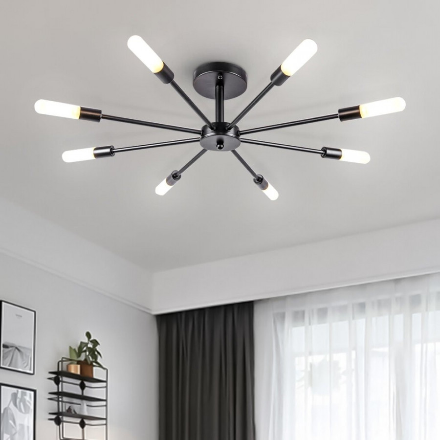 FaFurn - 8 Light Chandelier in Black