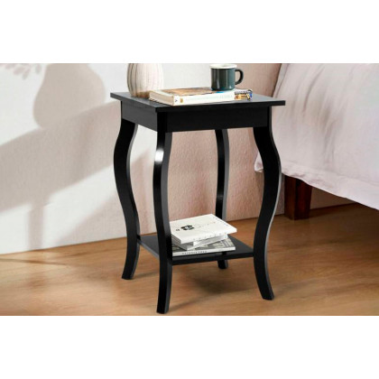 FaFurn Set of 2 Stylish End Table - Black, Wood