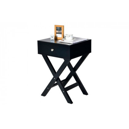FaFurn - X-Shape 1 Drawer End Table with Knob Handle