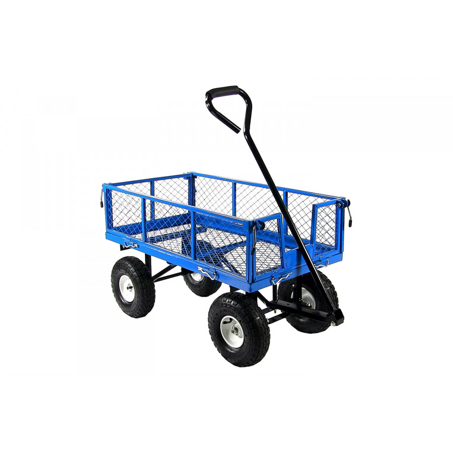 FaFurn Heavy Duty Steel Garden Utility Cart Wagon with Removable Sides - Blue