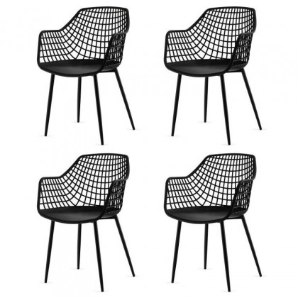 FaFurn - Set of 4 Modern Dining Chairs with Ergonomic Backrest