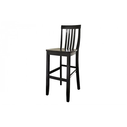 FaFurn Solid Hardwood 30-Inch Bar Stool in Wood Finish (Set of 2) - Black