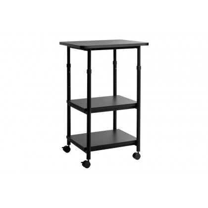 FaFurn 3-Tier Multifunction Adjustable Printer Stand on Wheels - Black, Steel/Wood