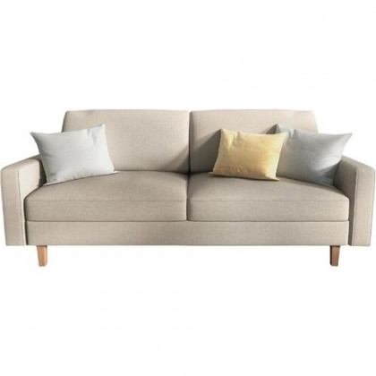 FaFurn - Modern Sofa with Wood Legs in Beige, Linen