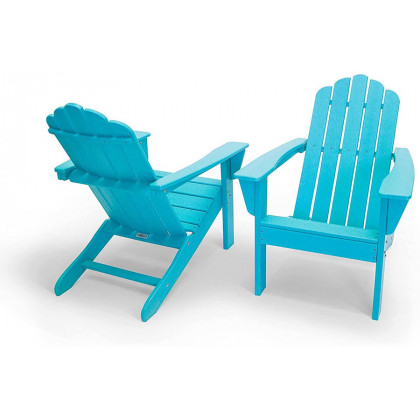 FaFurn - Adirondack All Weather Recycled Poly Plastic Outdoor Patio Chairs Set of 2