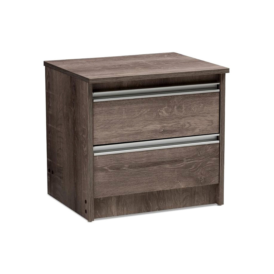 FaFurn - Rustic Farmhome 2 Drawer Nightstand Natural Oak