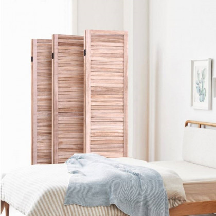 FaFurn Classic 6-Panel Slatted Room Divider Screen - Brown, Wood