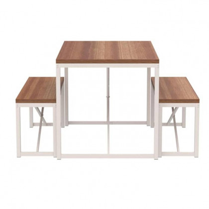 FaFurn 3-Piece Modern Dining Set - Walnut, Wood