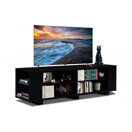 FaFurn Modern TV Stand in Wood Finish Holds Up To 60-Inch TV - Black