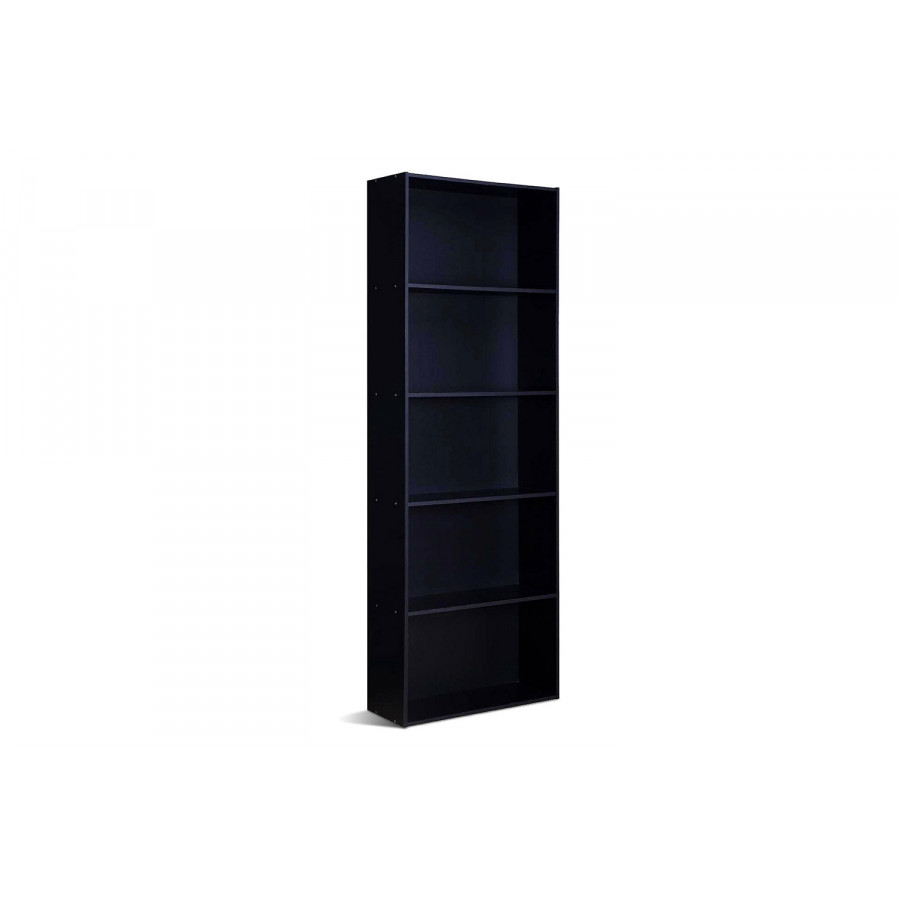 FaFurn Modern 5-Shelf Bookcase - Black