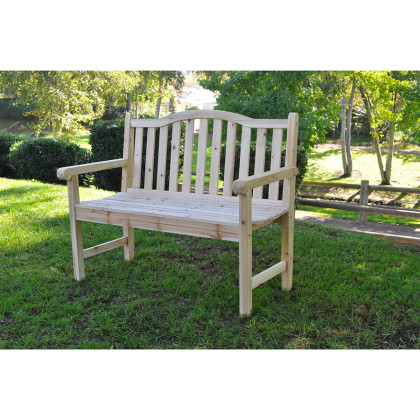FaFurn - Outdoor Cedar Wood Garden Bench in Natural with 475Lbs. Weight Limit