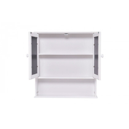 FaFurn - Simple Bathroom Mirror Wall Cabinet in White Wood Finish 23 X 22 Inch