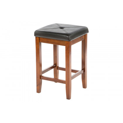 FaFurn - Vintage Bar Stools with Faux Leather Cushion Seat (Set of 2)