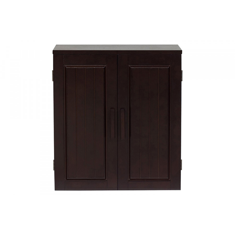FaFurn - Dark Birch Wood Finish Bathroom Wall Cabinet