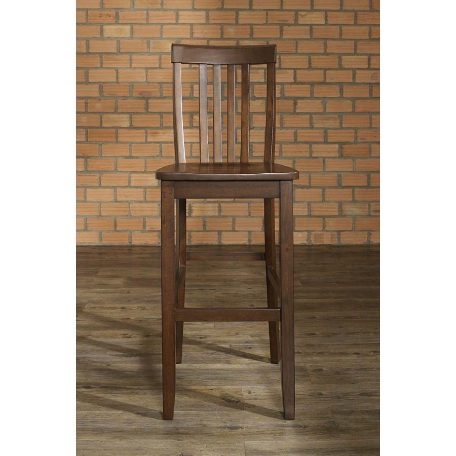FaFurn - Solid Hardwood Bar Stool in Wood Finish (Set of 2)