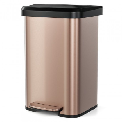 FaFurn 13 Gallon Trash Can with Soft Close Lid - Gold