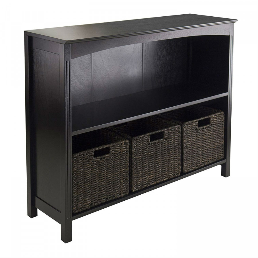 FaFurn - 3-Tier Shelf Dresser with 6 Storage Baskets